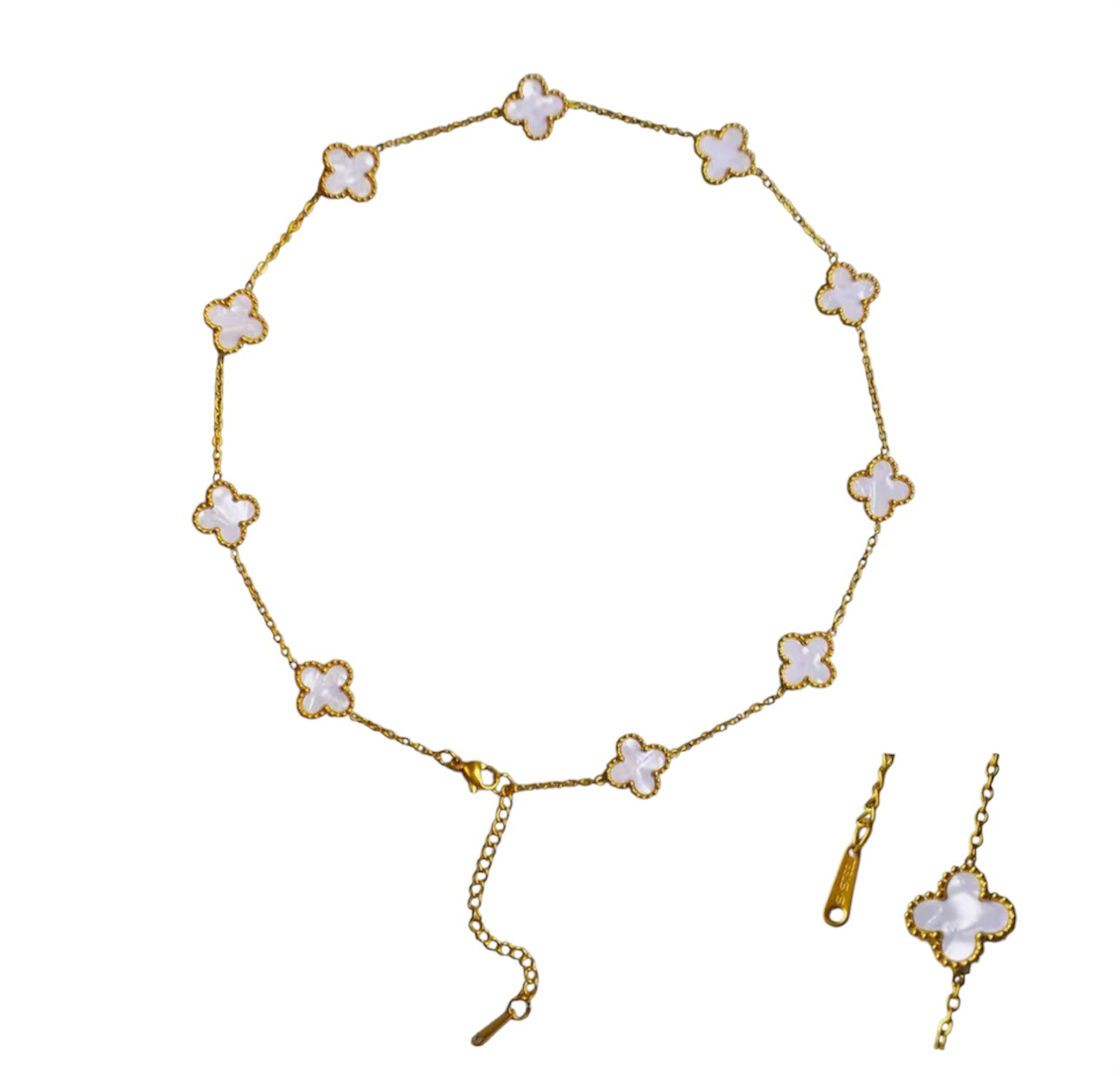 Collier Clover Blanc
