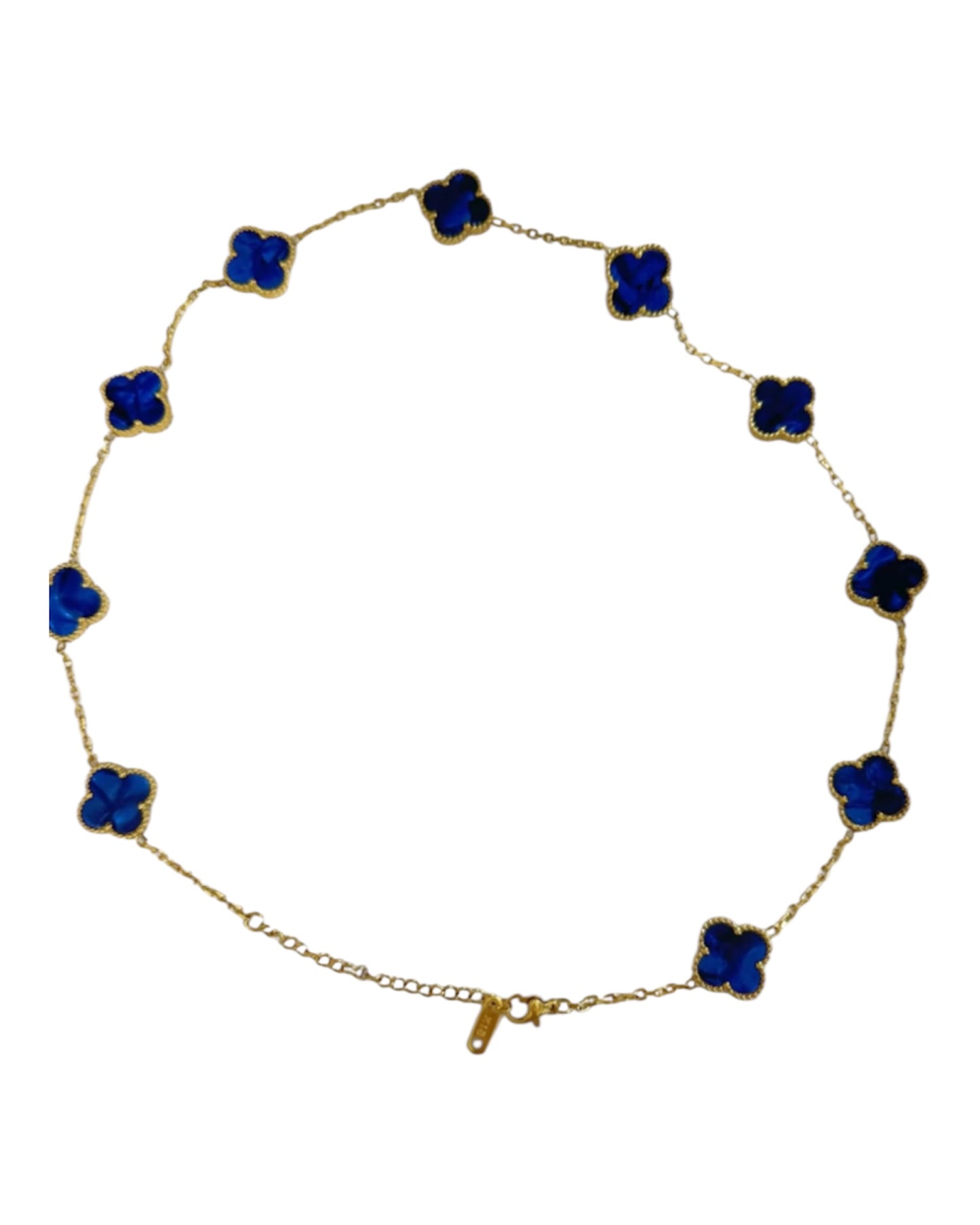 Collier trèfle bleu